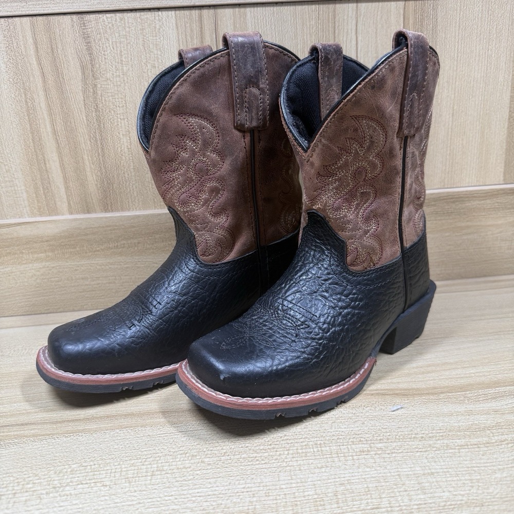 Dan Post Little River Boys Cowboy Western Boots Black/Brown DPC2944 Sz 12D - Picture 2 of 7